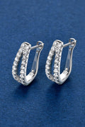 Platinum-Plated Minimalist Moissanite Sterling Earrings - Southern Shores Clothing