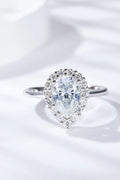 1.5 Carat Moissanite Teardrop Ring Sterling Silver - Southern Shores Clothing