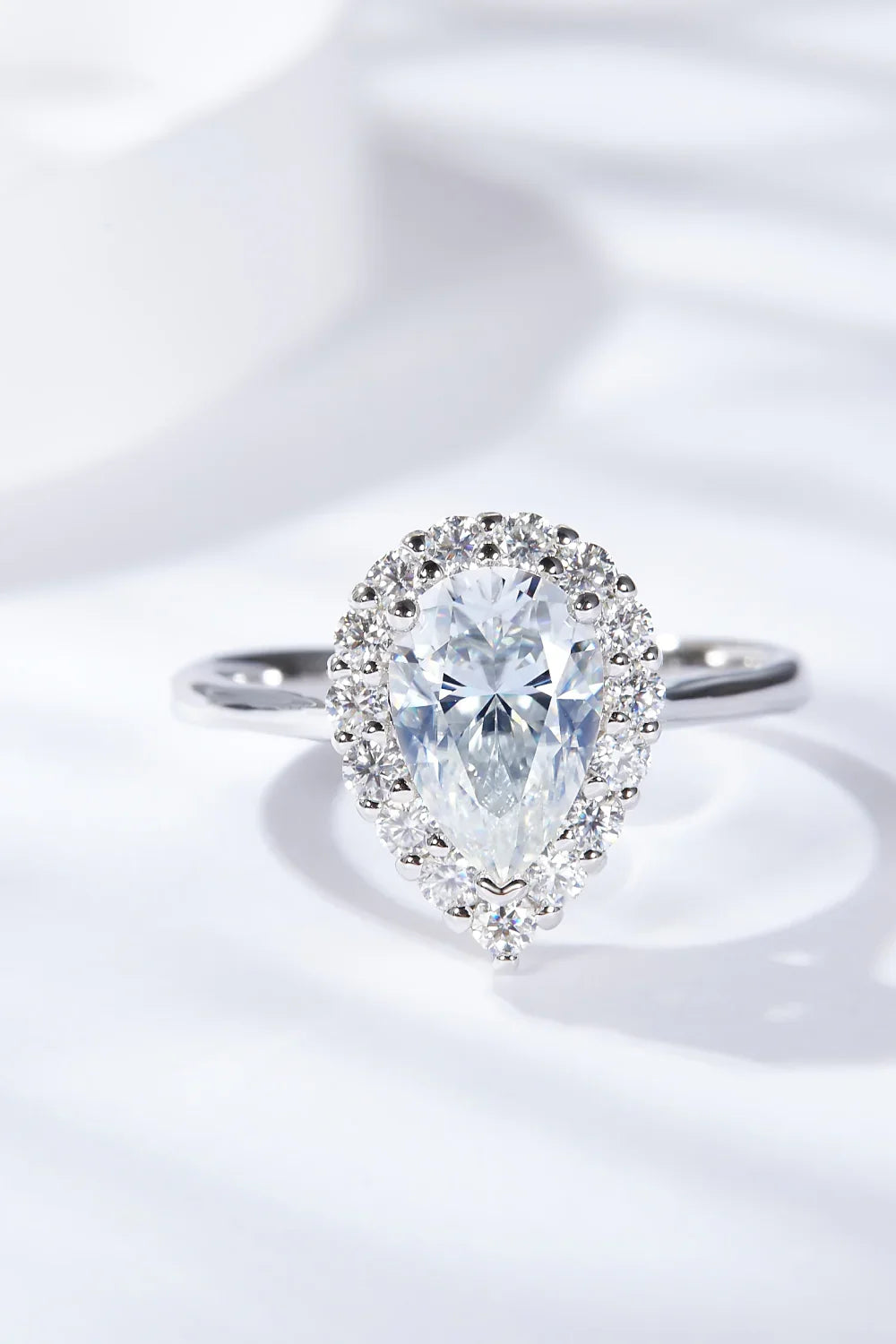 1.5 Carat Moissanite Teardrop Ring Sterling Silver - Southern Shores Clothing