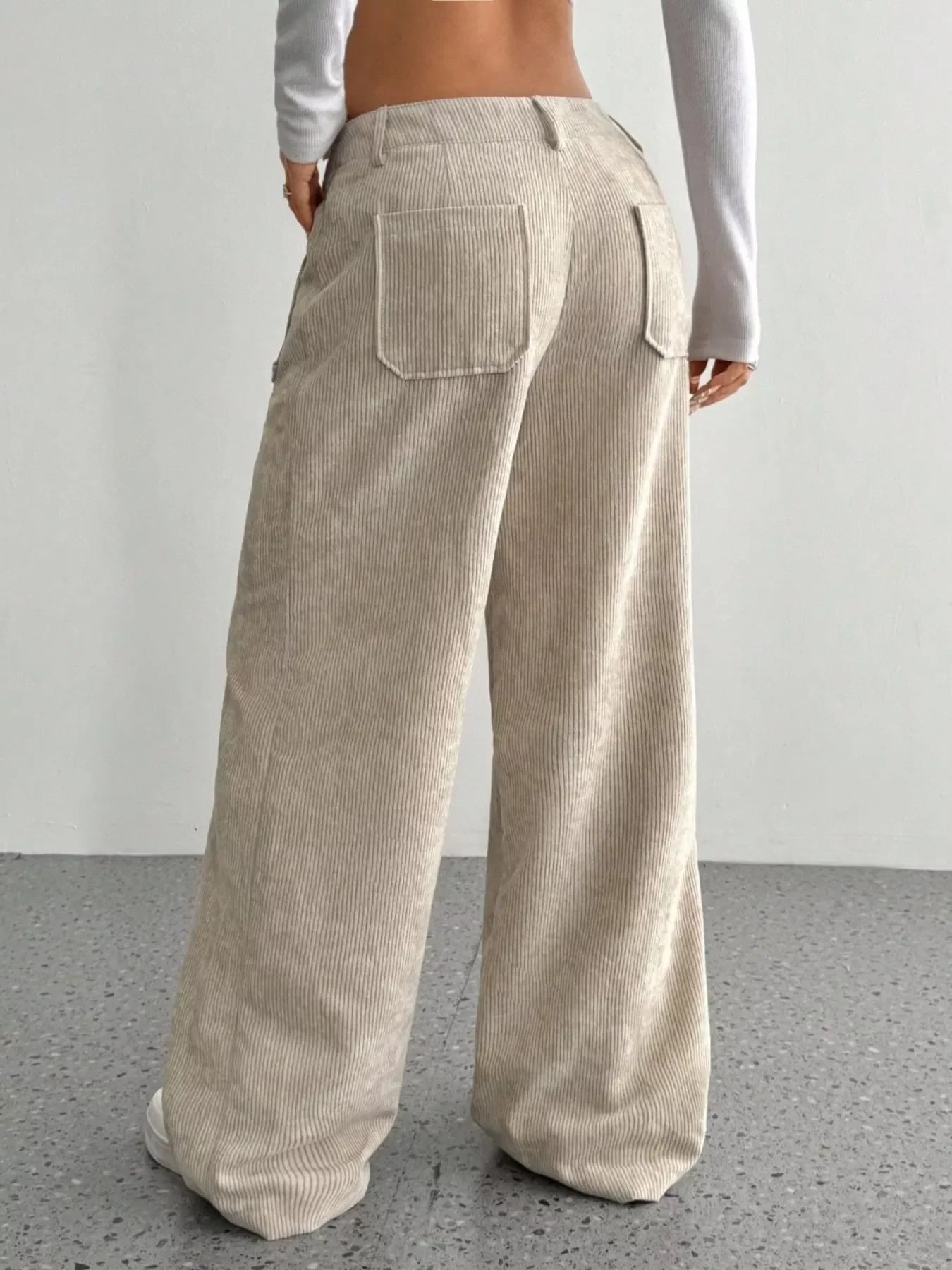 Wide Leg Corduroy Pants With Pockets And Relaxed Fit - Southern Shores Clothing