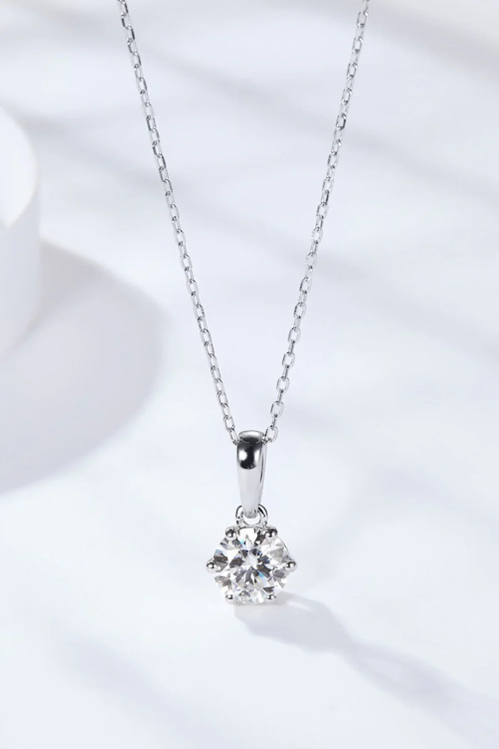 2 Carat Moissanite 6-Prong Minimalist Pendant Necklace - Southern Shores Clothing