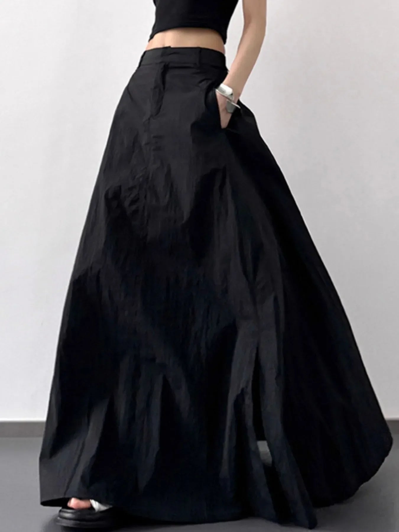 High Waist Slit Maxi Skirt With Flowing Silhouette - Southern Shores Clothing