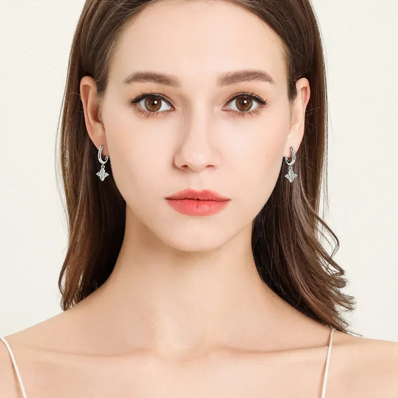Sterling Silver Moissanite Hoop Earrings 0.8 Carat - Southern Shores Clothing
