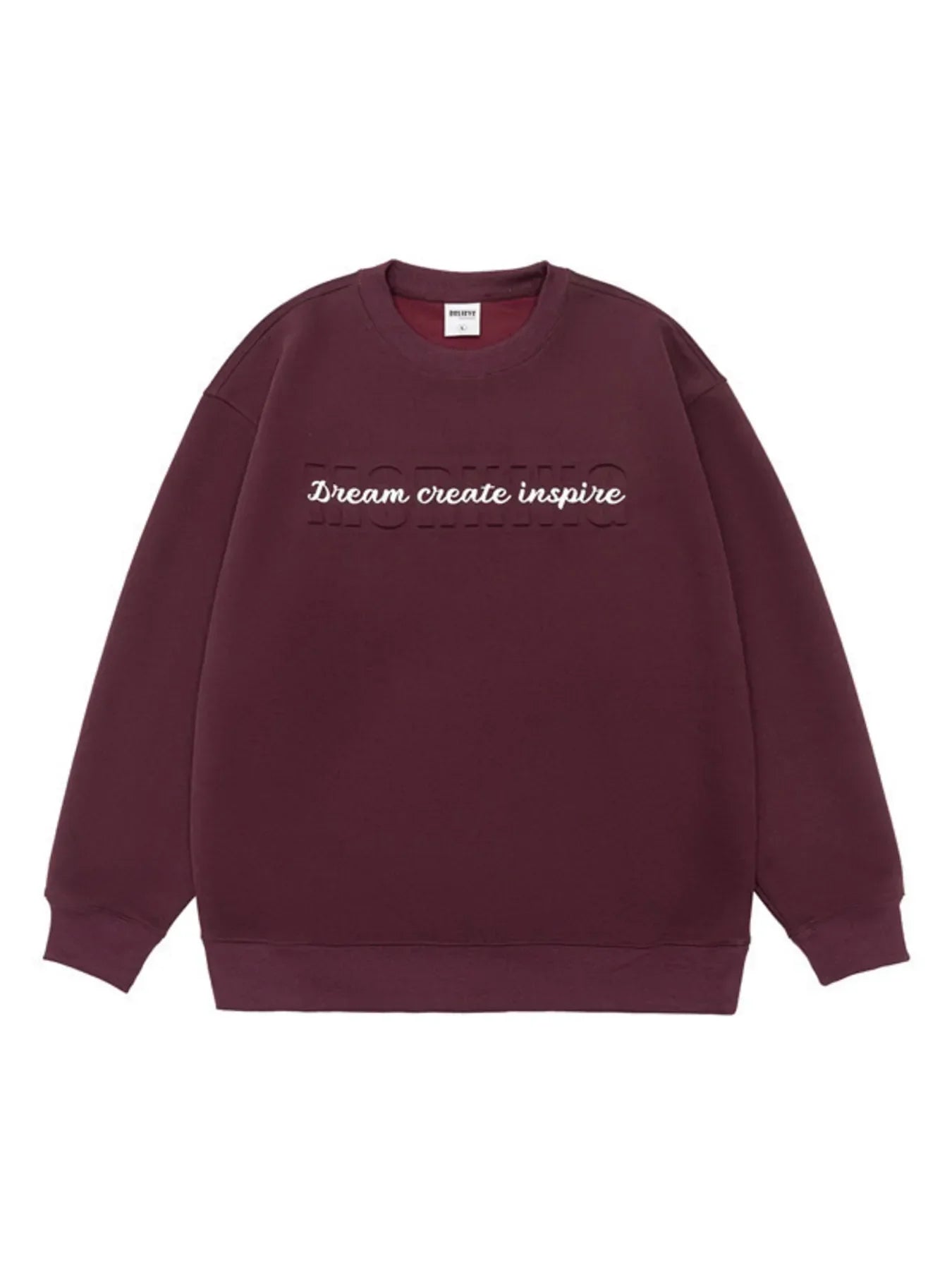 Plus Size Letter Crew Neck Sweatshirt Coastline Comfort