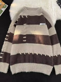 Striped Knit Round Neck Pullover Relaxed Fit - Southern Shores Clothing