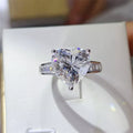 5 Carat Moissanite Heart Ring Platinum-Plated Sterling Silver - Southern Shores Clothing