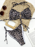 Frill Halter Neck Leopard Print Bikini Set - Southern Shores Clothing