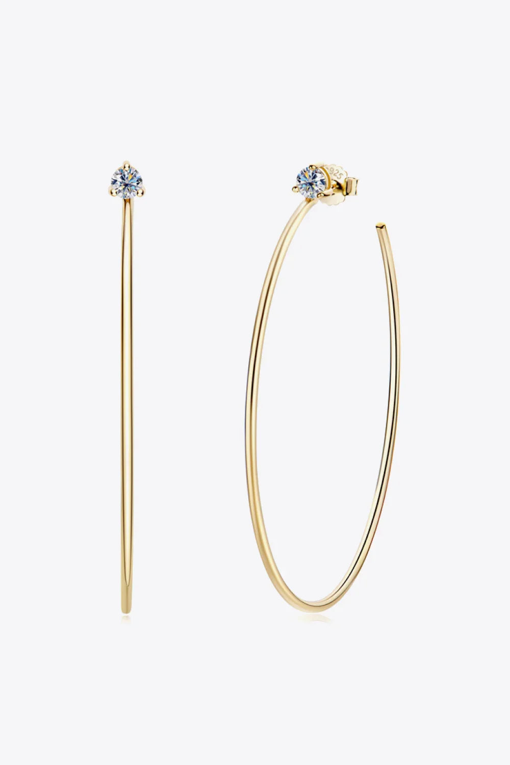 Sterling Silver Moissanite Hoop Earrings Elegant