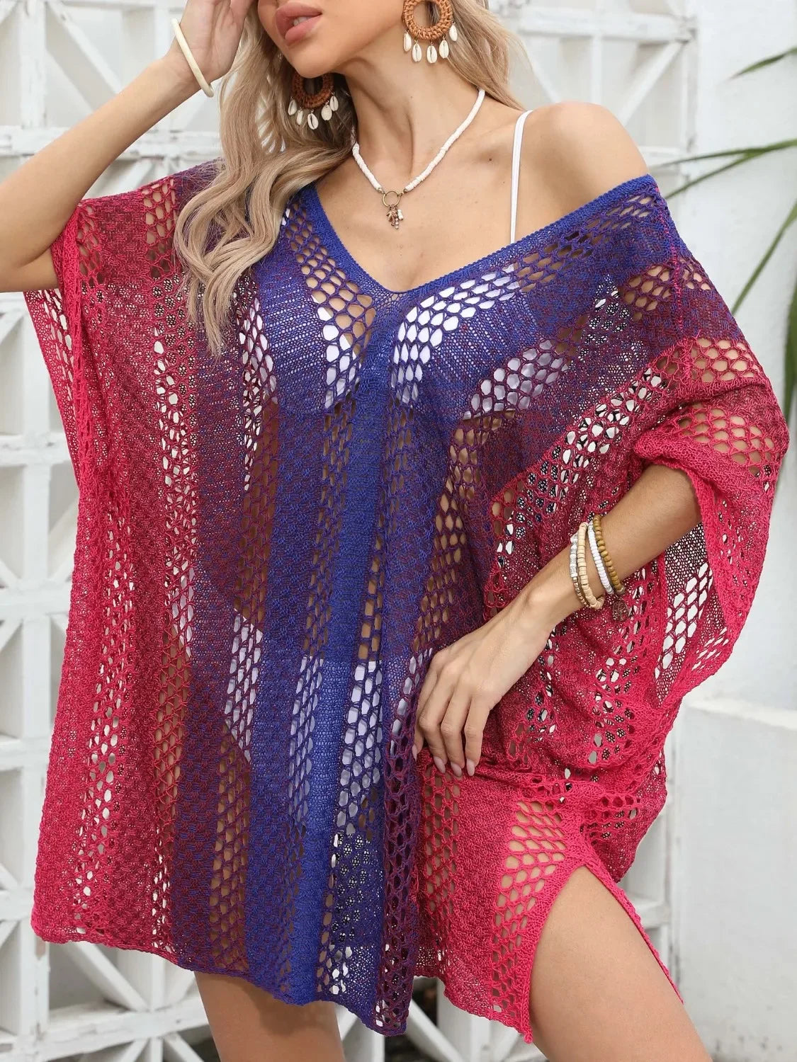 Gradient Crochet Beach Cover Up One Size - Southern Shores Clothing