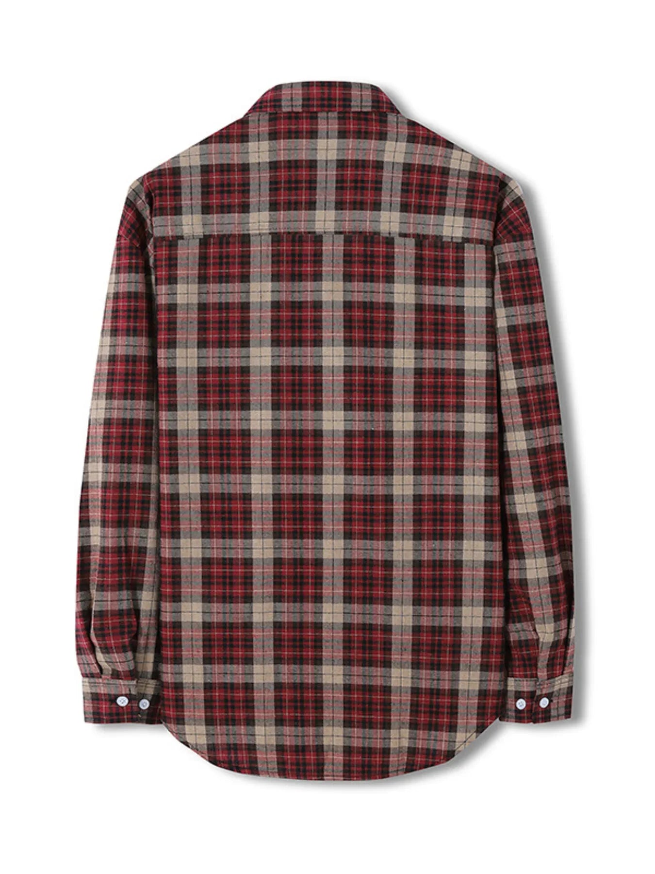 Plus Size Plaid Cotton Blend Button Front Shirt
