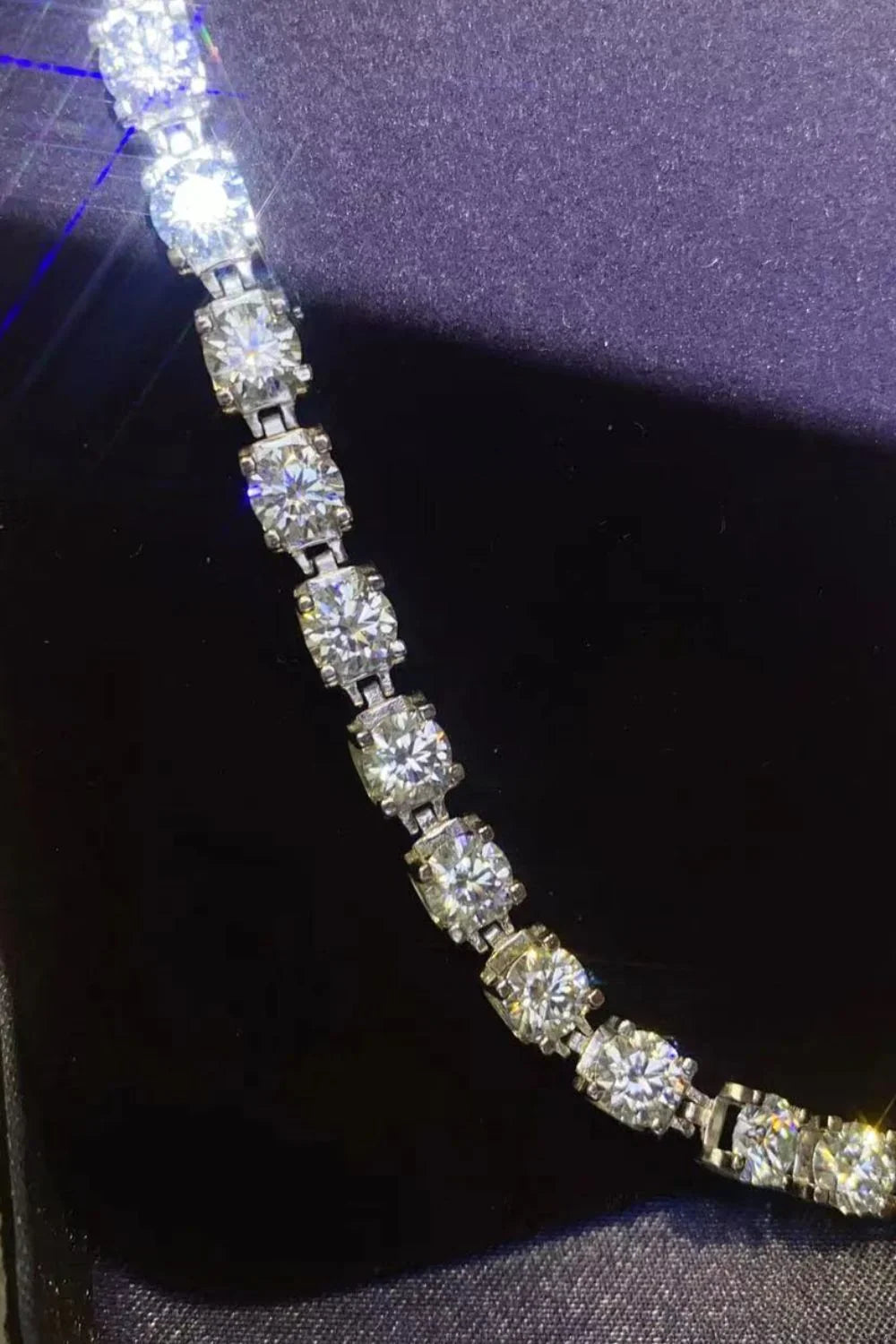 Moissanite Platinum-Plated Bracelet In Sterling Silver - Southern Shores Clothing