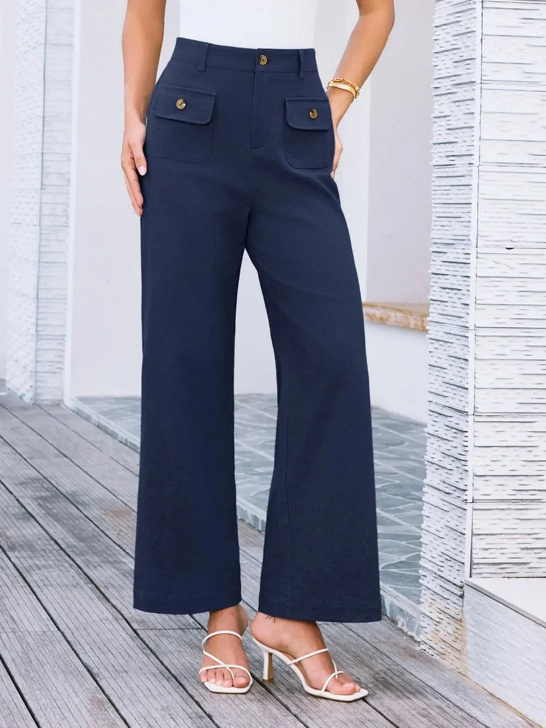 High Waist Wide Leg Relaxed Pants With Comfortable Fit - Southern Shores Clothing