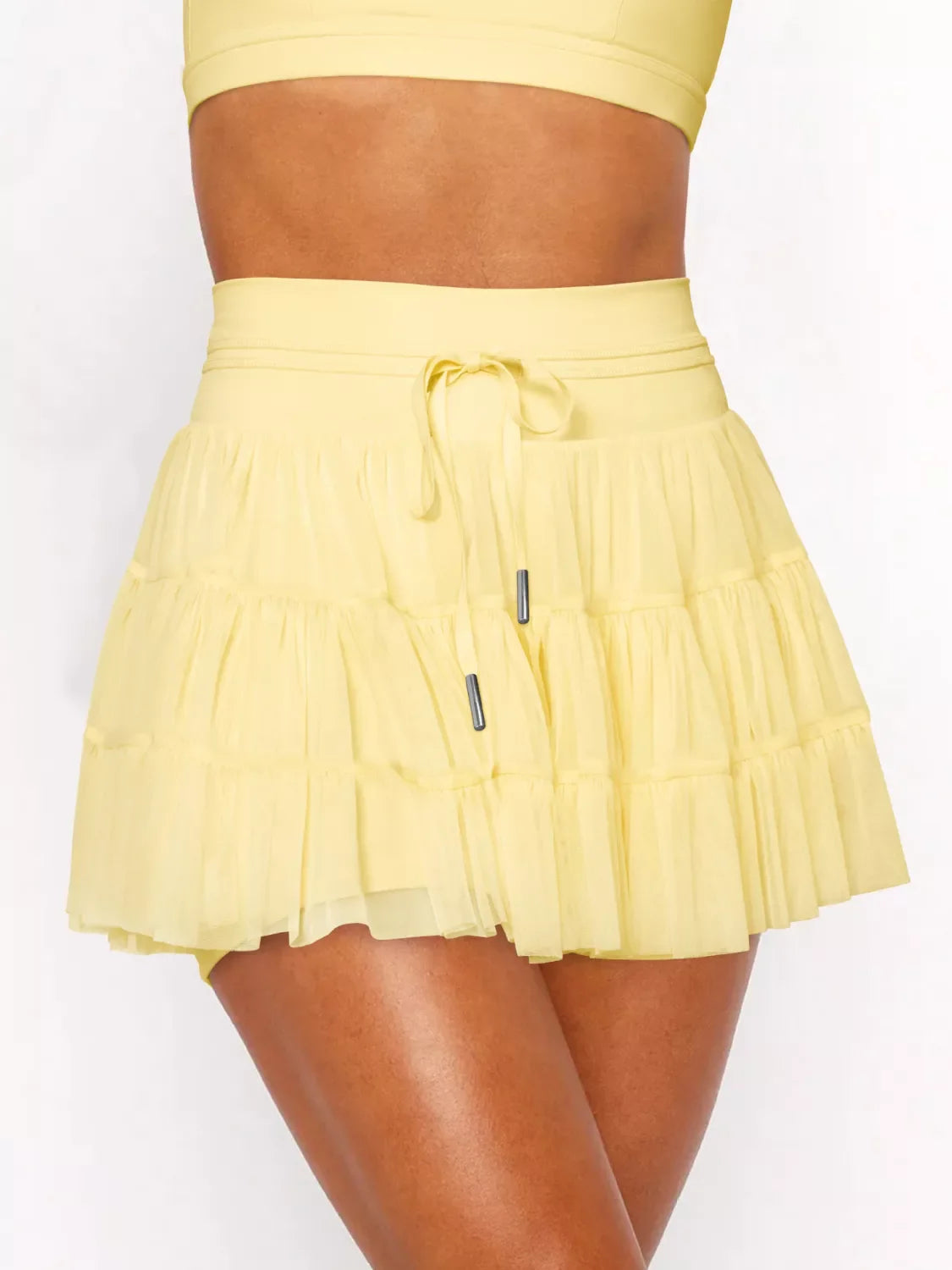 Tiered Skort With Drawstring And Pockets - Southern Shores Clothing
