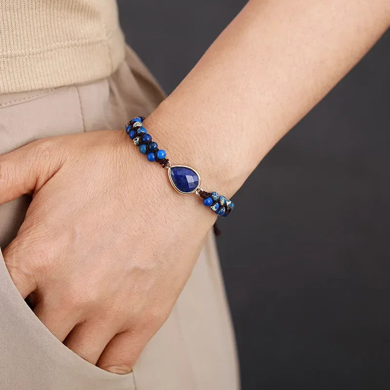 Natural Stone Teardrop Bracelet With Coastal Elegance - Southern Shores Clothing