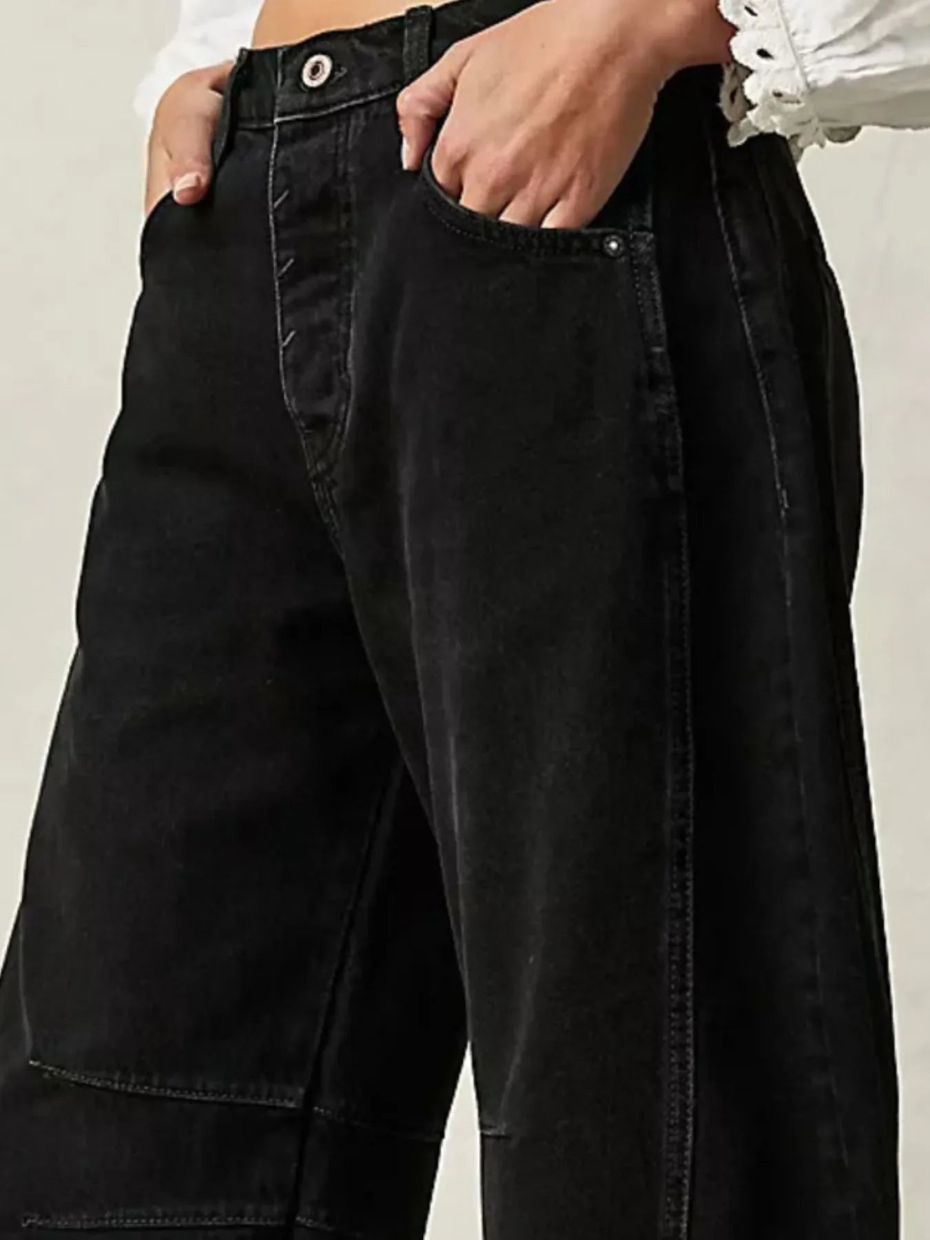 Coastal Inspired Wide Leg Denim Jeans Relaxed Fit