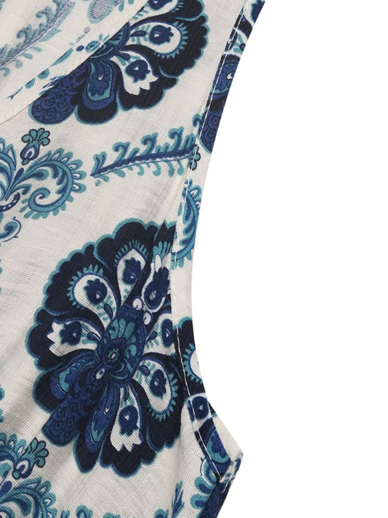 Printed Belted Slit Sleeveless Maxi Dress - Southern Shores Clothing