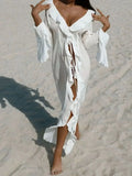 Ruffled Long Sleeve Beach Coverup Dress - Southern Shores Clothing