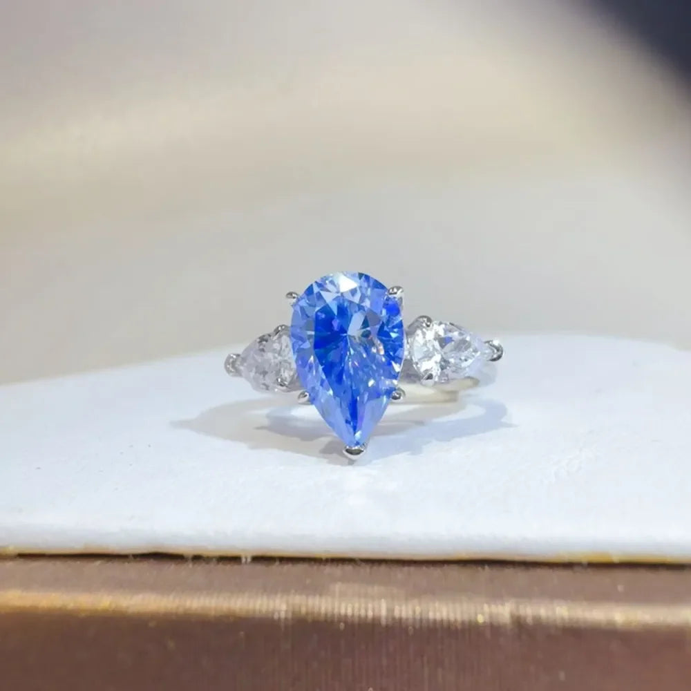 2 Carat Moissanite Teardrop Ring Sterling Silver - Southern Shores Clothing