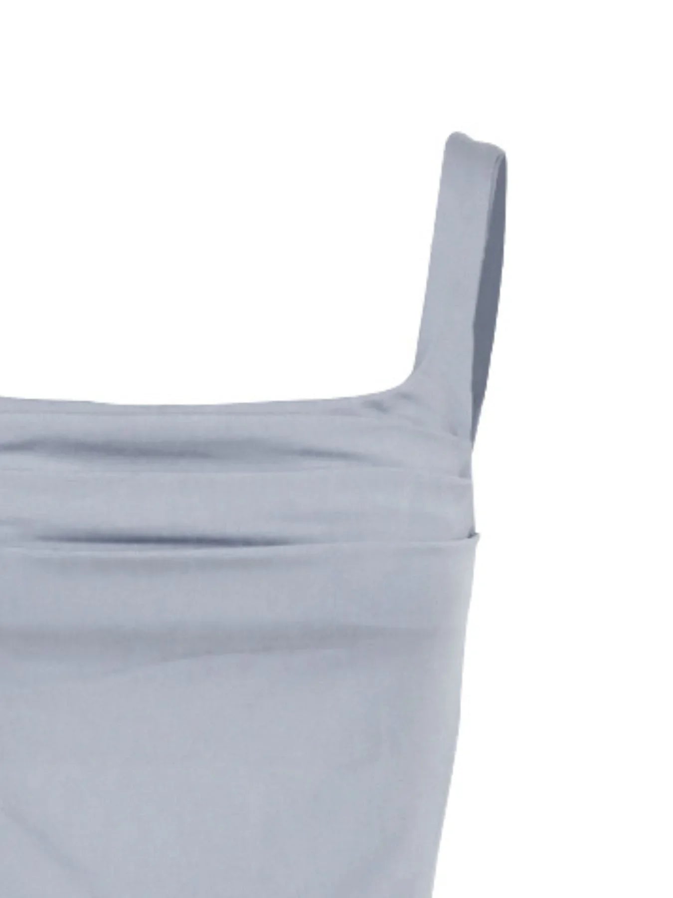 Ruched Square Neck Tank Top Polyester Stretch Sleeveless - Southern Shores Clothing