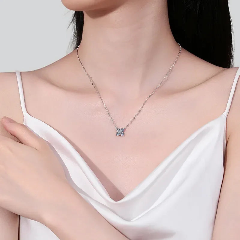 1.26 Carat Moissanite Sterling Silver Pendant Necklace - Southern Shores Clothing