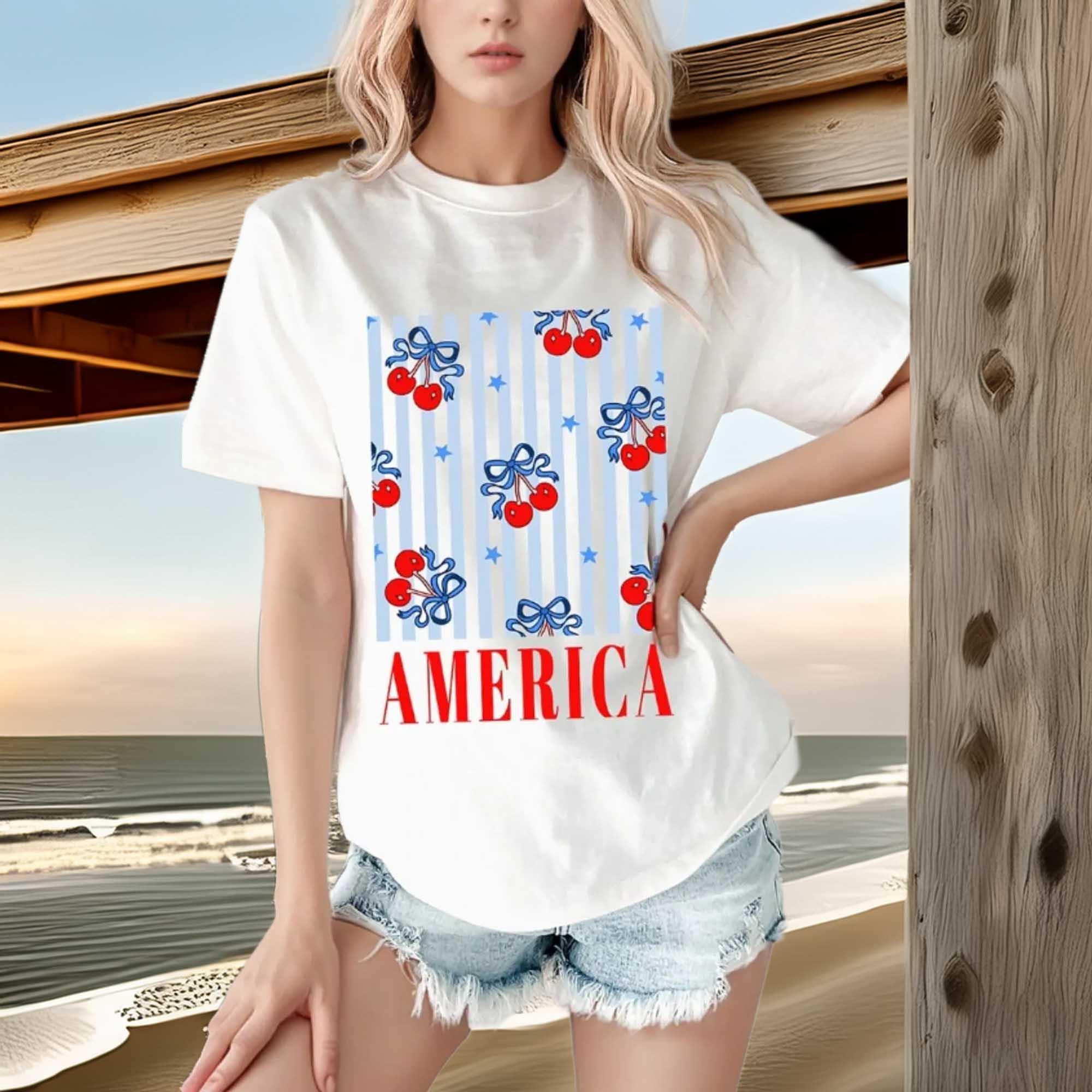 Patriotic America Graphic Crewneck T Shirt - Southern Shores Clothing