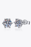 2 Carat Moissanite Stud Earrings In Sterling Silver - Southern Shores Clothing