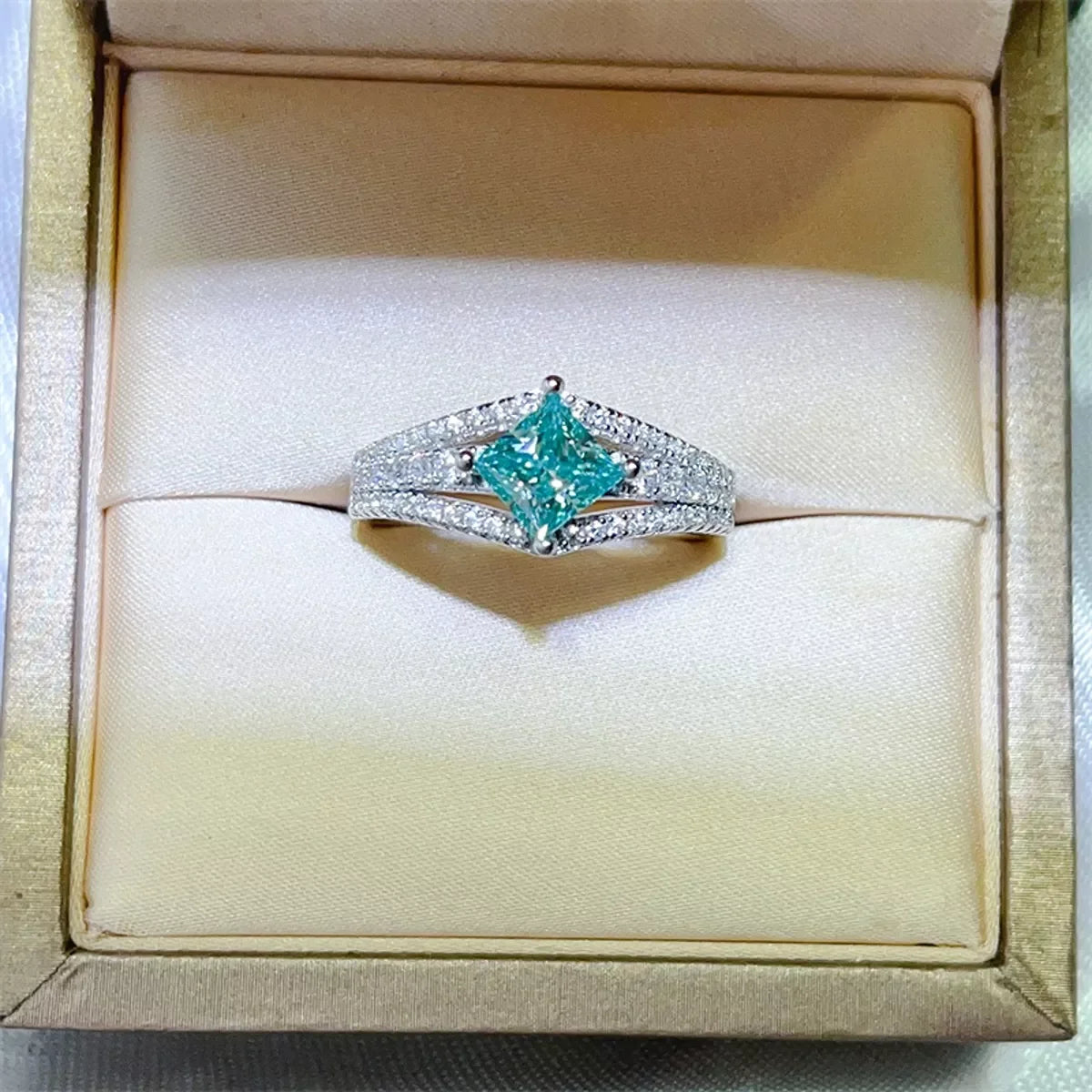1 Carat Moissanite Sterling Silver Ring With Pave Accents - Southern Shores Clothing