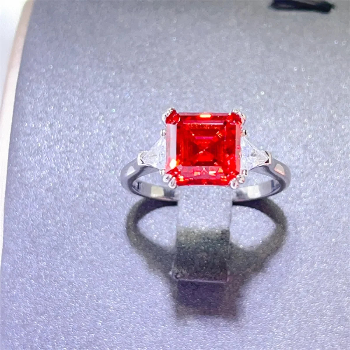 3 Carat Moissanite Platinum Plated Sterling Silver Ring - Southern Shores Clothing