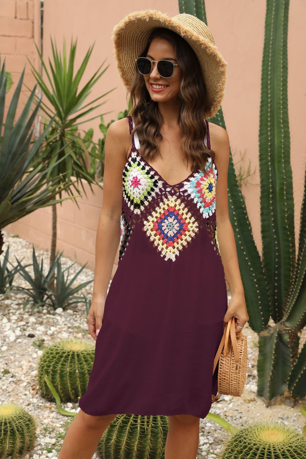 Openwork Sleeveless Embroidery Dress - Southern Shores Clothing