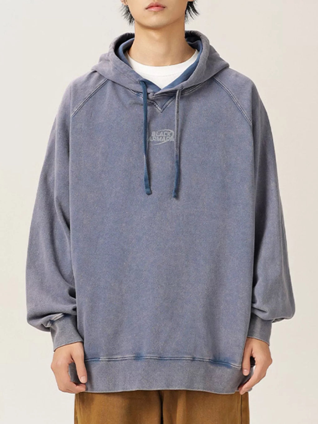 Men's Drawstring Raglan Sleeve Hoodie