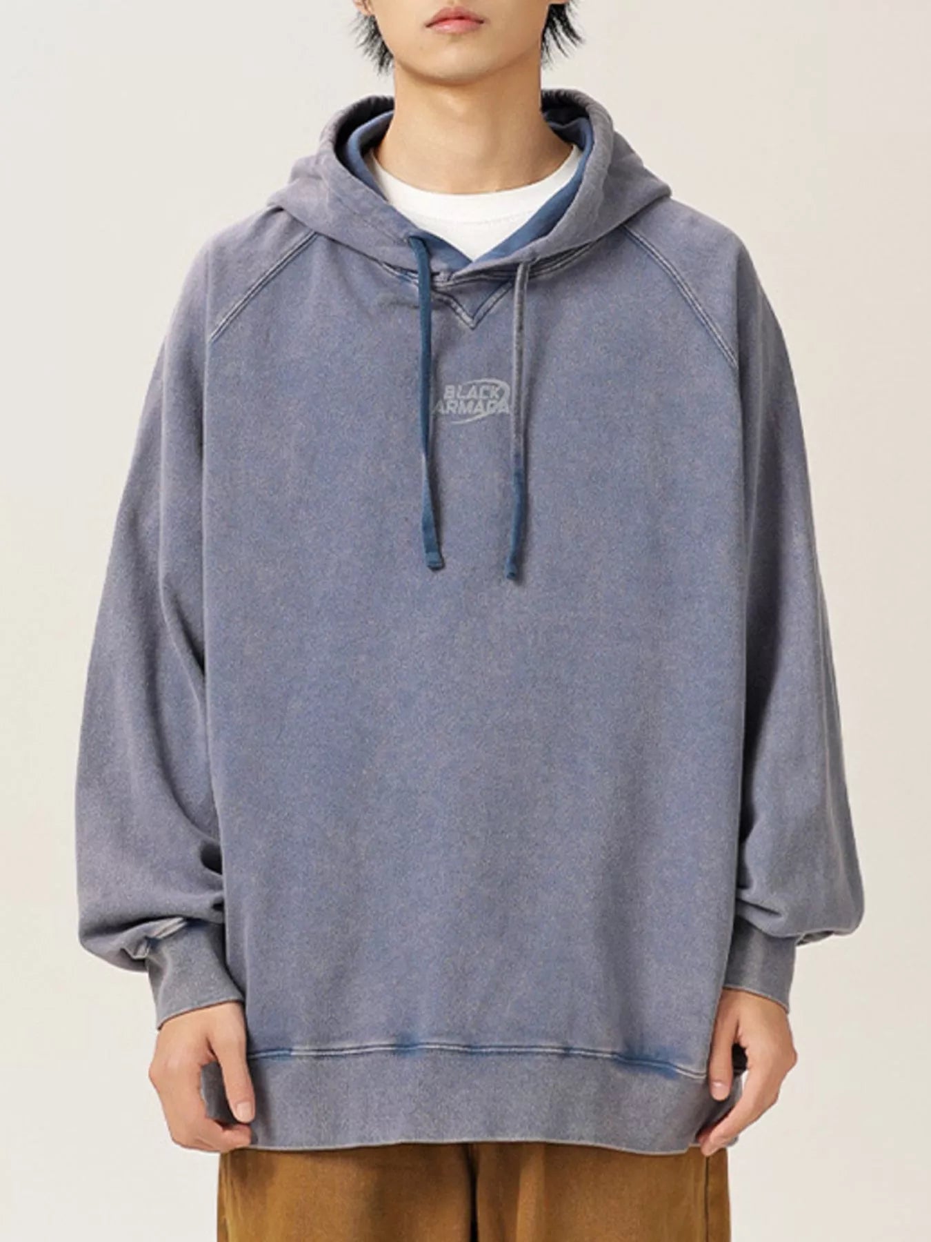 Men's Drawstring Raglan Sleeve Hoodie