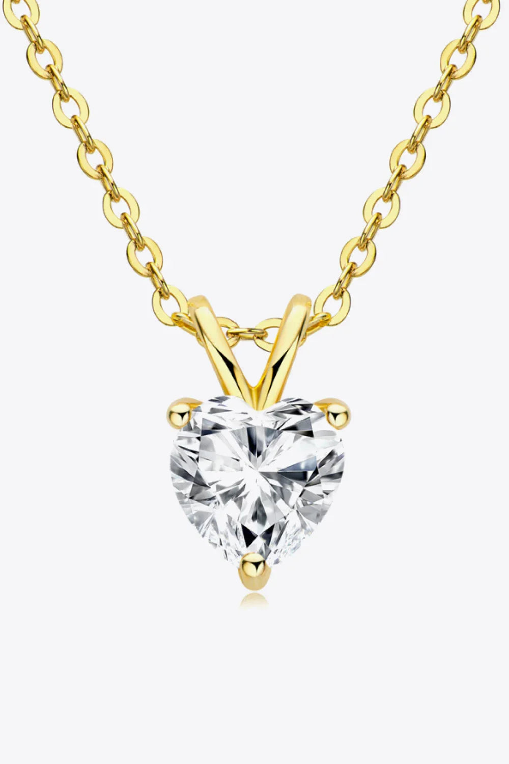1 Carat Moissanite Sterling Silver Heart Pendant - Southern Shores Clothing
