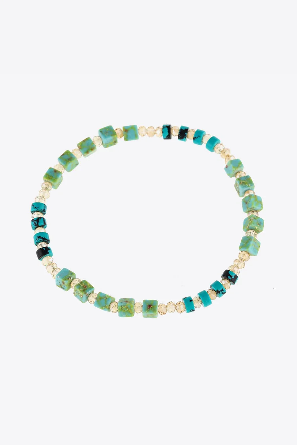 Crystal Natural Stone Beaded Bracelet Turquoise - Southern Shores Clothing