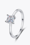 Sterling Silver Moissanite Solitaire Ring Minimalist