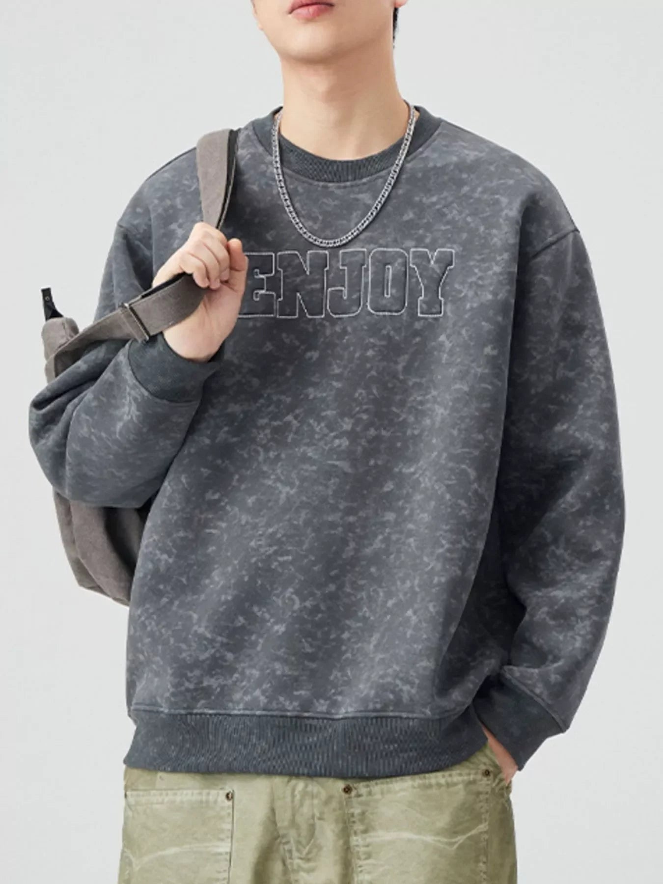 Plus Size Round Neck Long Sleeve Sweatshirt - Southern Shores Clothing
