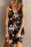 Double Take Printed Scoop Neck Sleeveless Buttoned Magic Dress with Pockets - Southern Shores Clothing