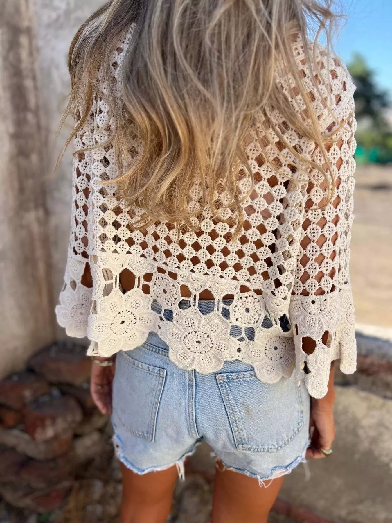 Tassel Crochet Knit Cover Up With Openwork Boho Style Chic - Southern Shores Clothing