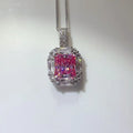 Moissanite Pendant Necklace In Sterling Silver With Halo - Southern Shores Clothing