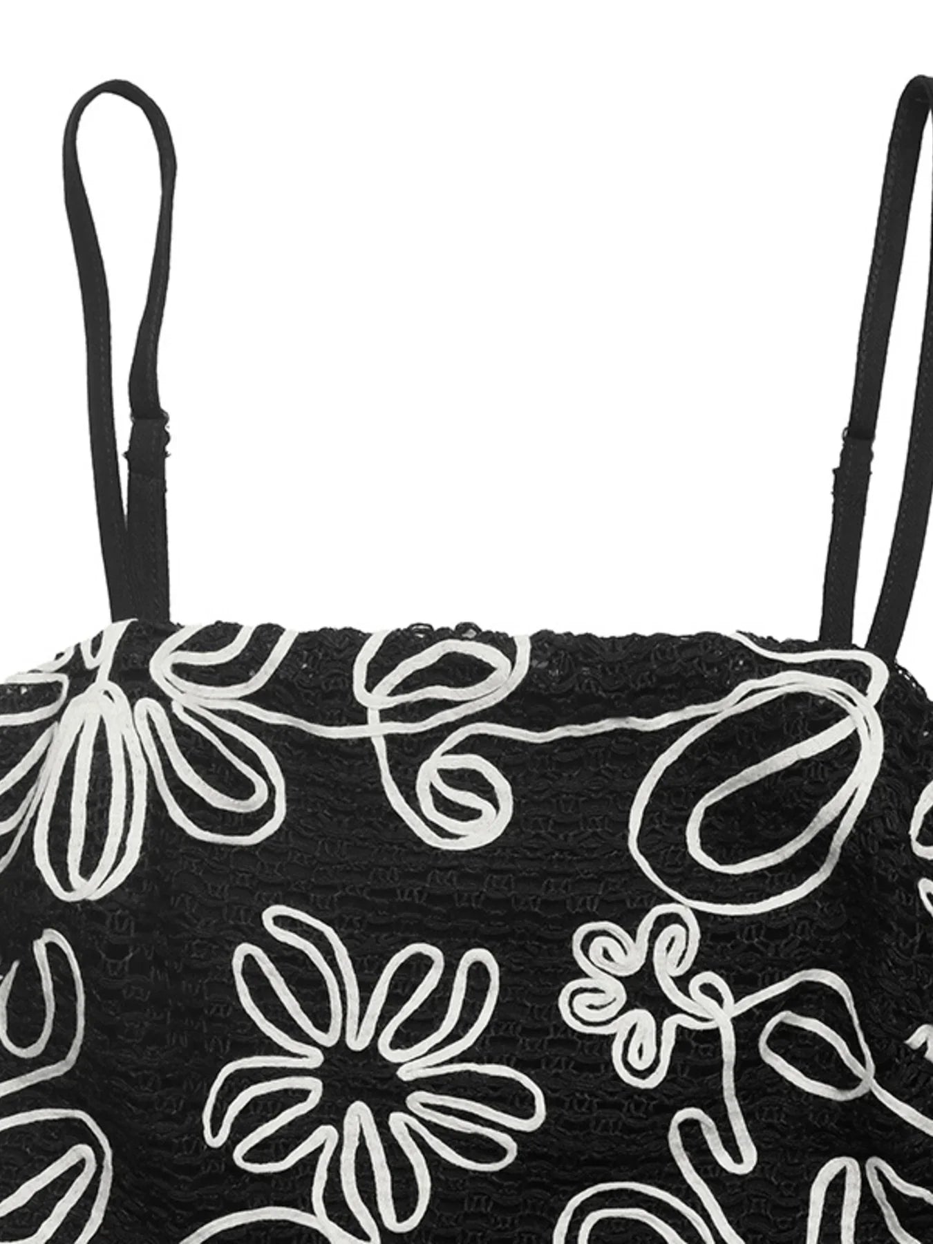 Floral Print Peplum Cami Top With Spaghetti Straps Sleeveless - Southern Shores Clothing