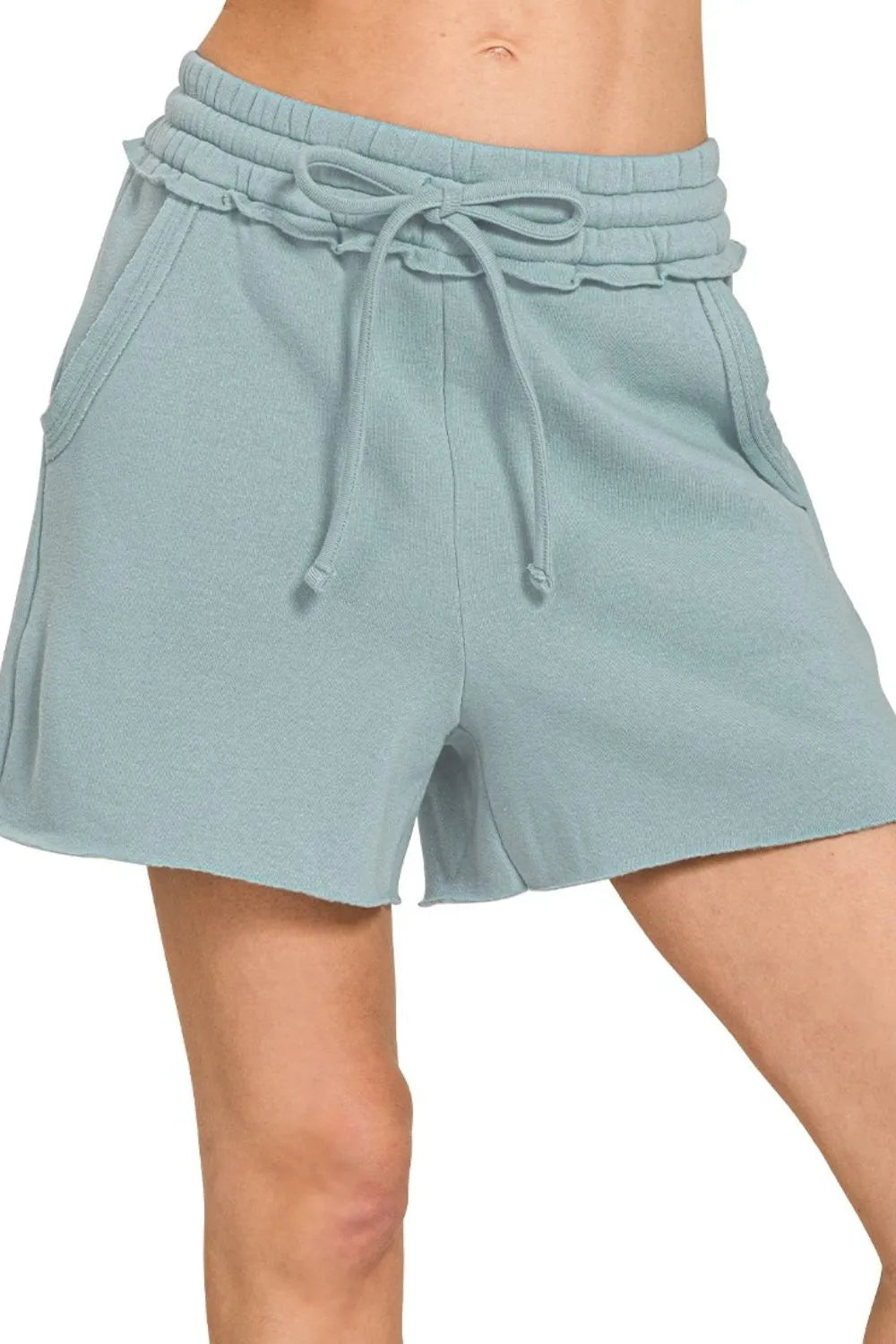 Southern Shores Women's Fleece Drawstring Raw Hem Shorts