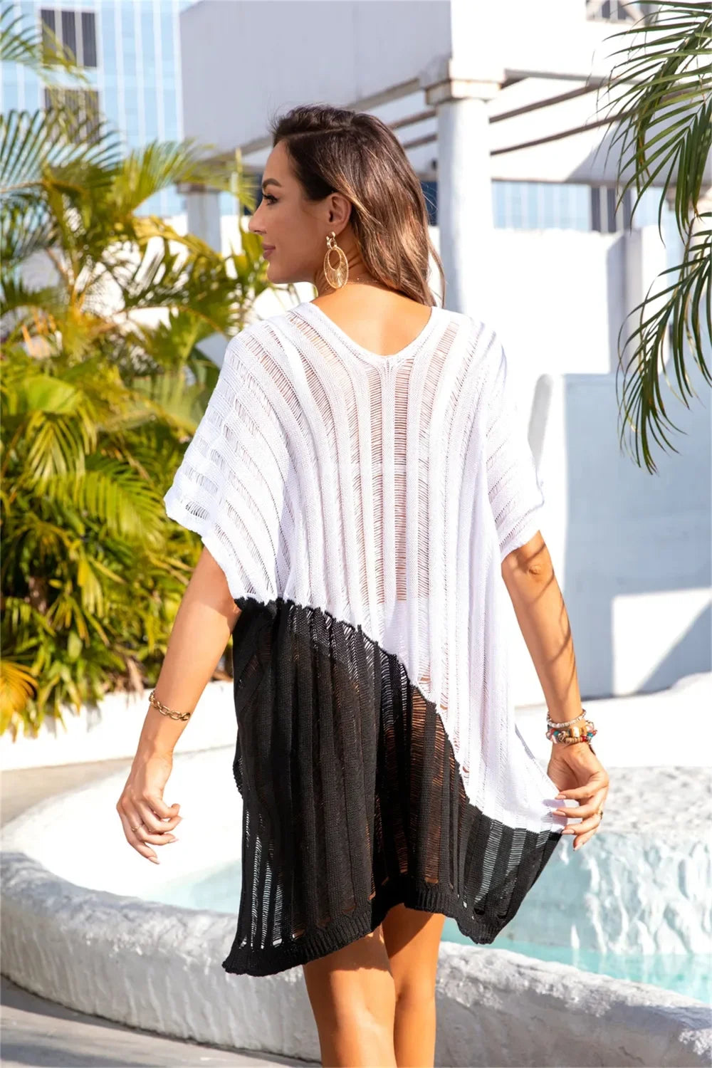 Angel Wings Block V-Neck Cover Up One Size - Southern Shores Clothing