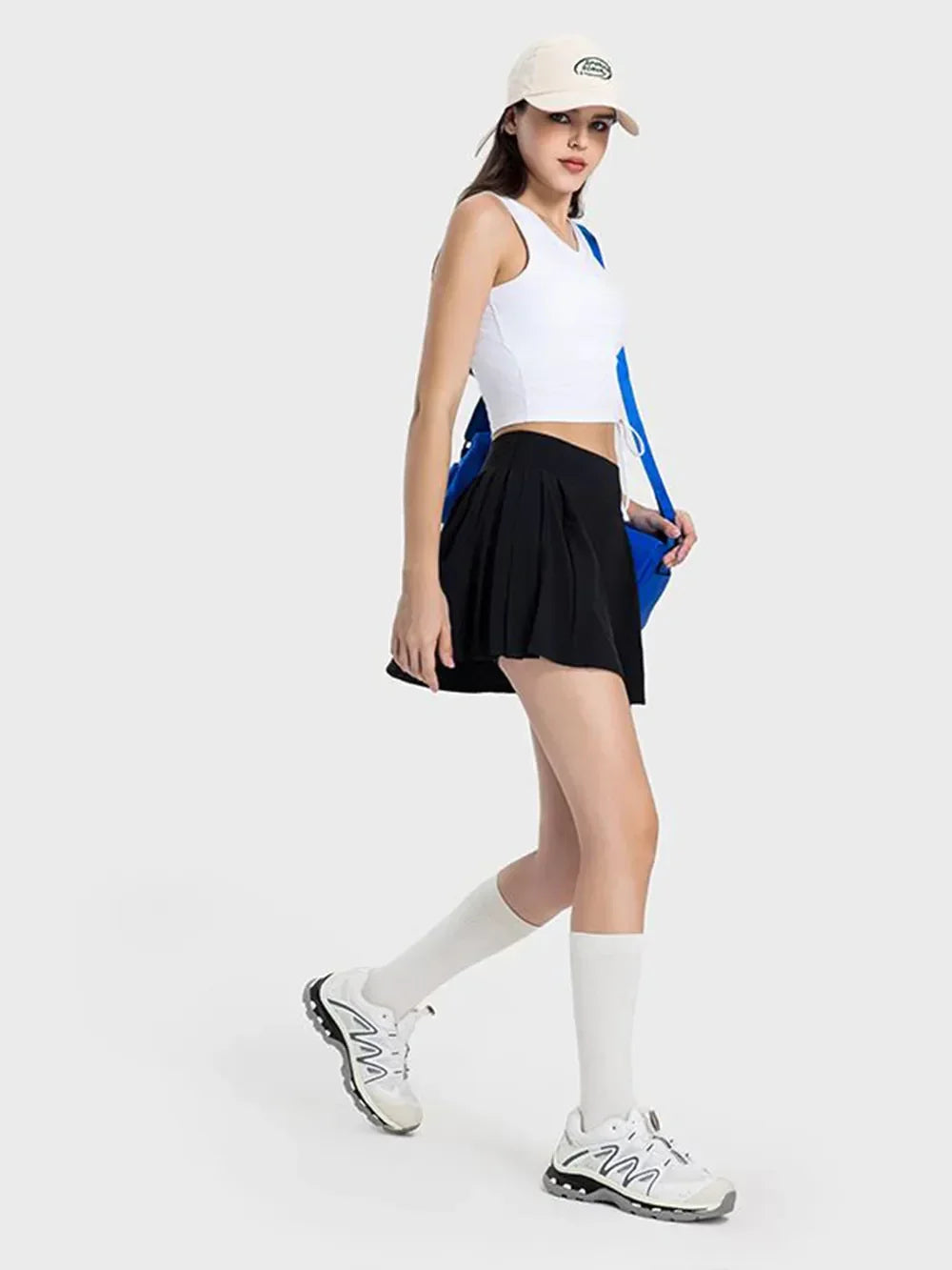 Pleated Detail Mid-Rise Active Skirt With Stretch - Southern Shores Clothing