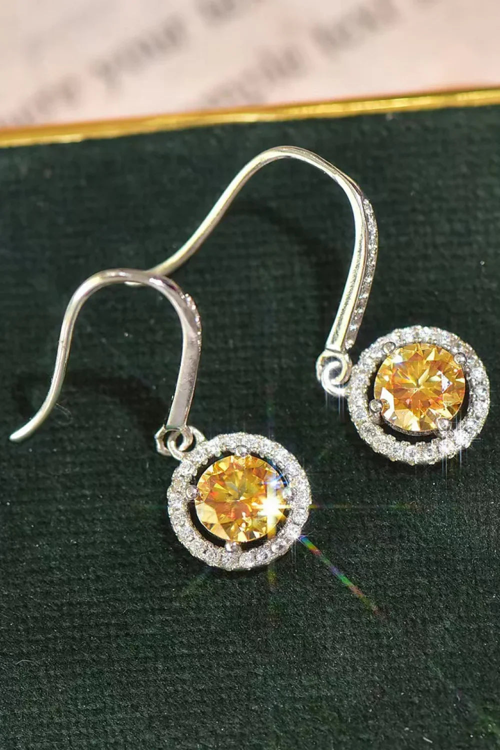 Platinum-Plated 2 Carat Moissanite Halo Earrings - Southern Shores Clothing