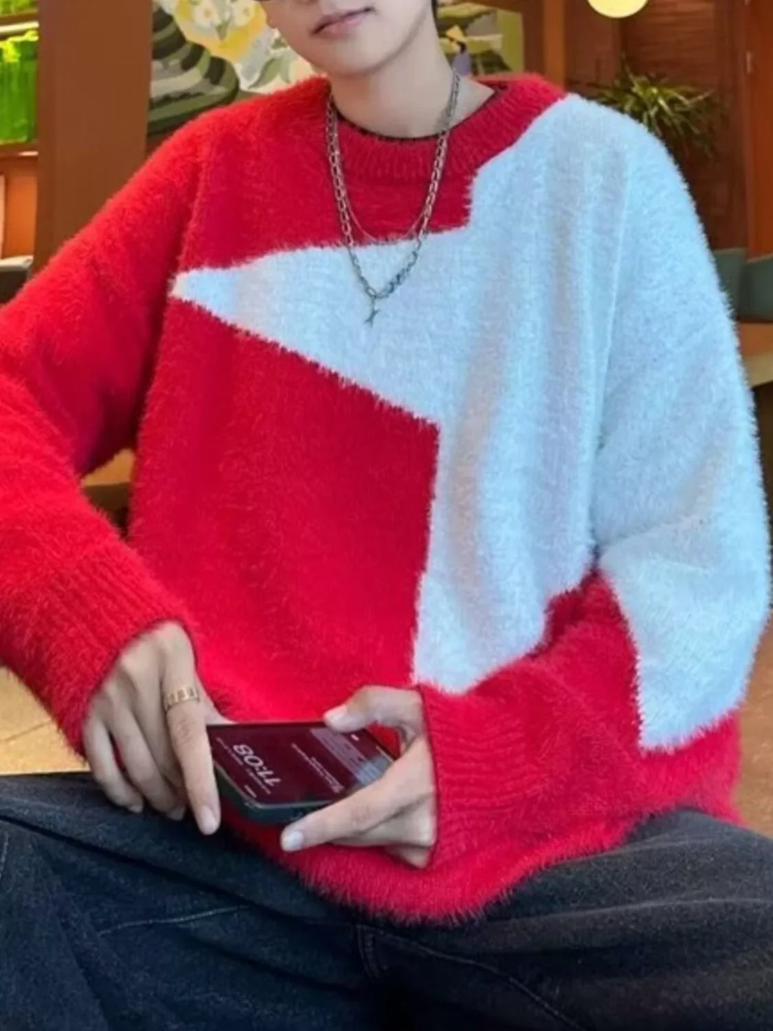 Fuzzy Knit Sweater With Stretch Casual Wear - Southern Shores Clothing
