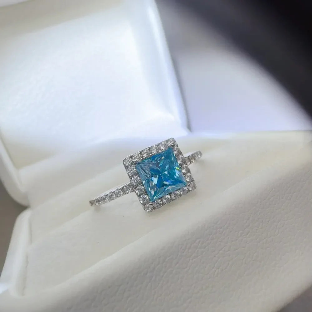 2 Carat Moissanite Square Ring In 925 Sterling Silver - Southern Shores Clothing
