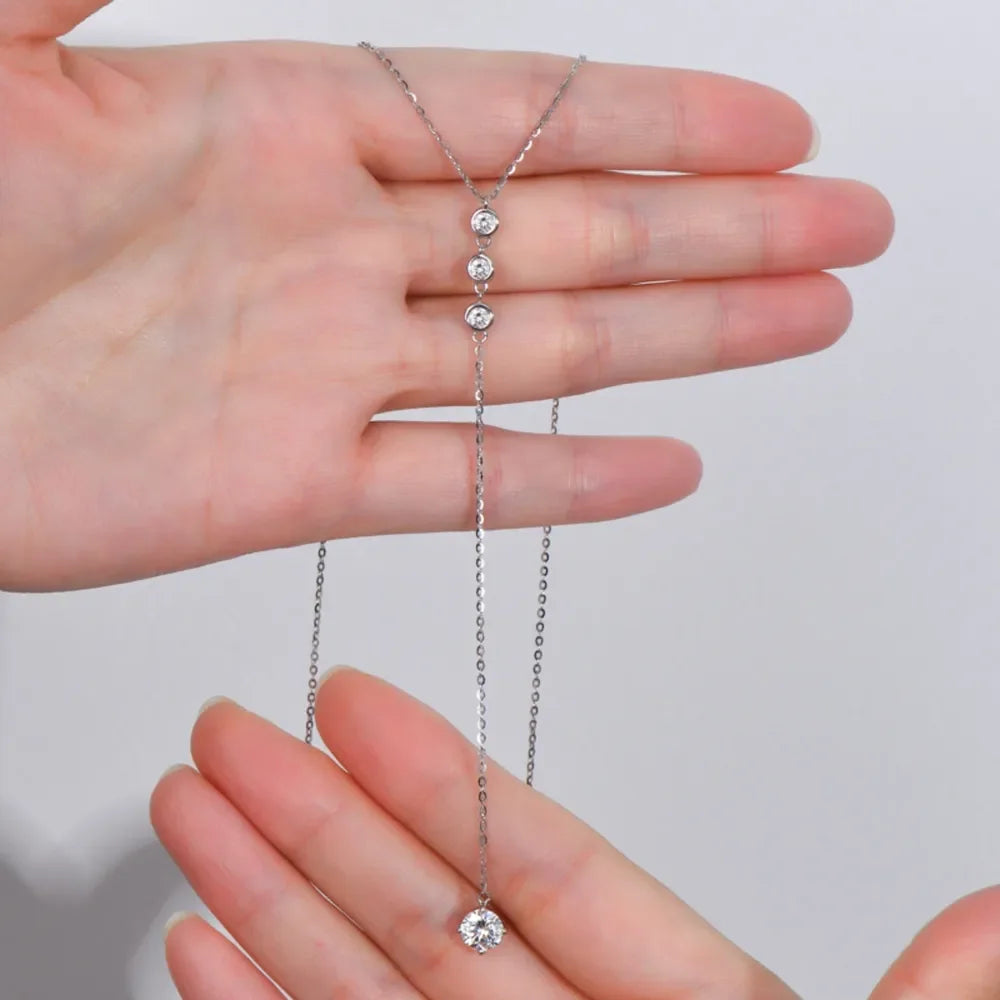 1.3 Ct Moissanite Drop Necklace 925 Sterling Silver - Southern Shores Clothing