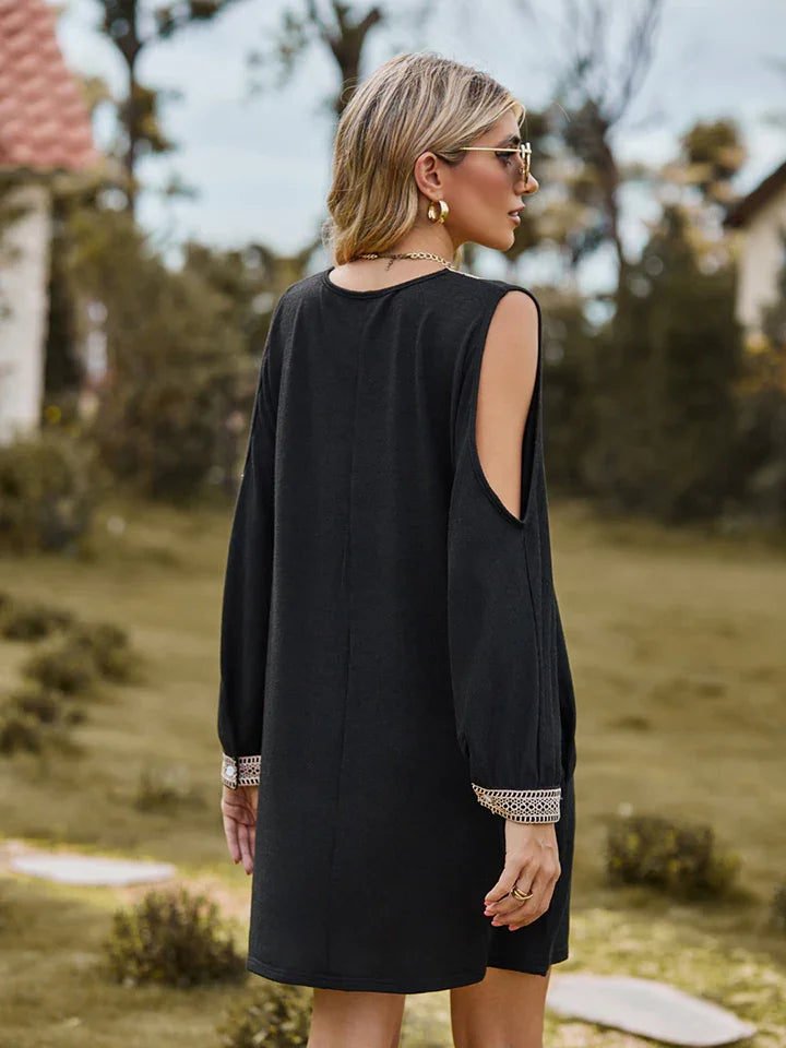 V-Neck Cutout Sleeve Mini Dress - Southern Shores Clothing
