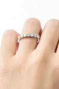 Moissanite Minimalist Ring, Platinum-Plated Silver - Southern Shores Clothing