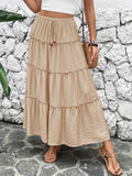 Frill Tiered Skirt With Tied Details Viscose - Southern Shores Clothing