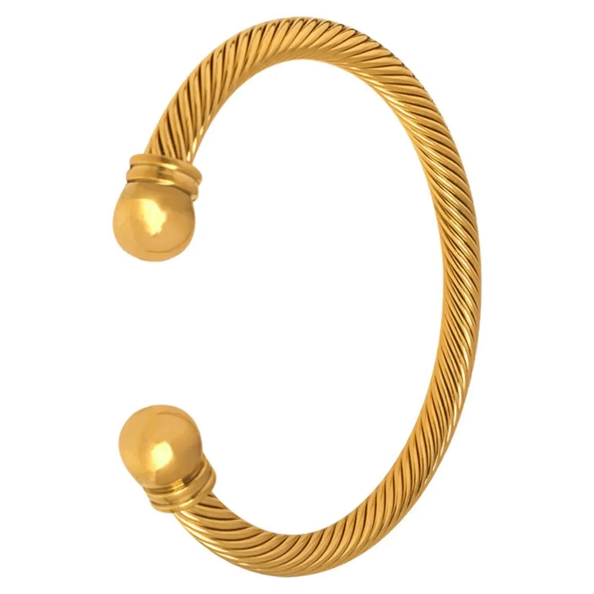 18K Gold Plated Stainless Steel Cable Cuff Bracelet - Southern Shores Clothing